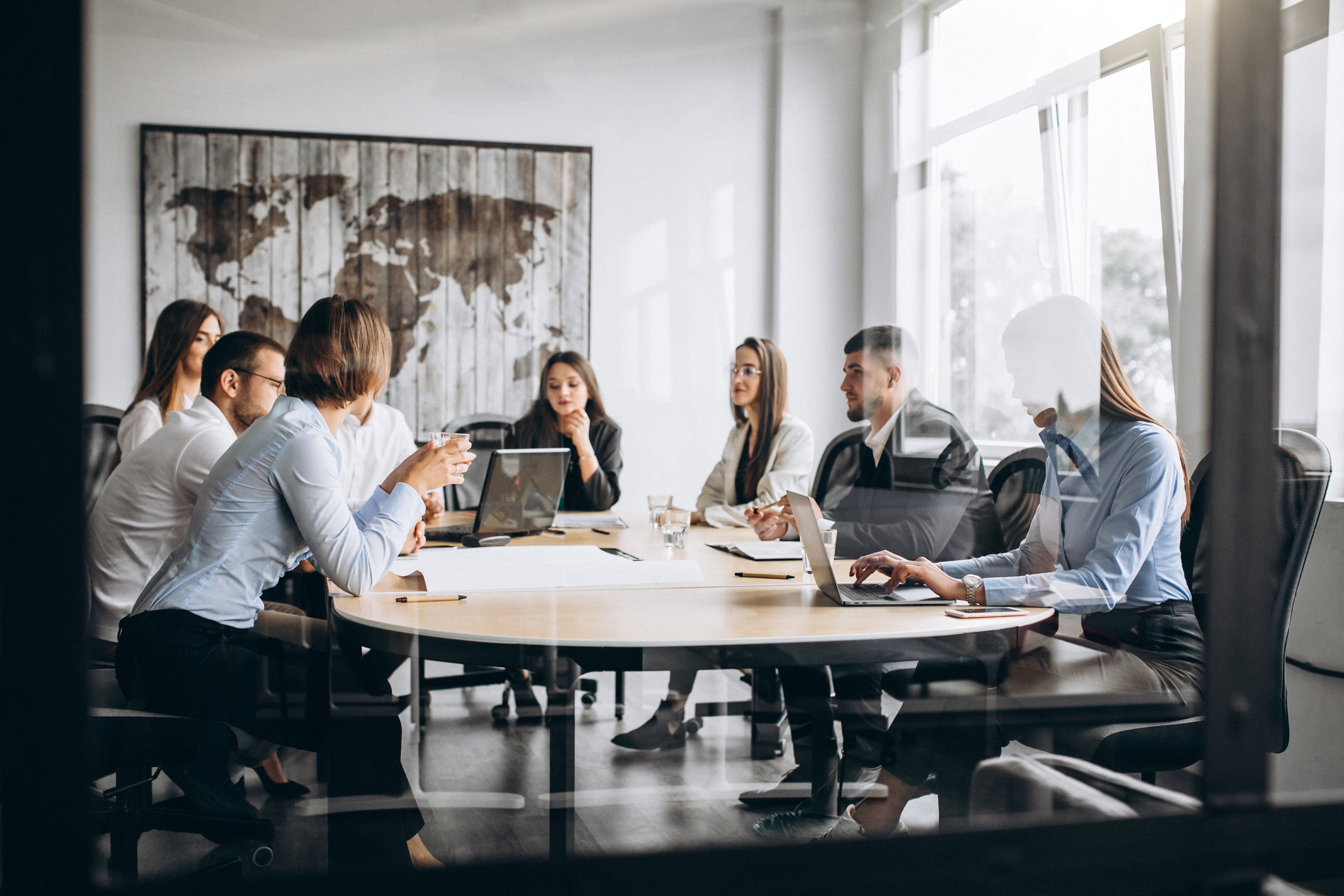 A group of people working